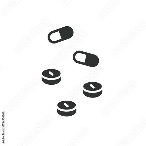 錠剤　カプセル　飲み薬　内服薬のシルエットイラスト