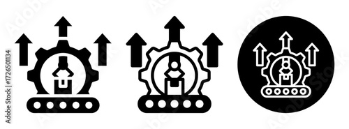 Lean Manufacturing Icon Collection Glyph & Mixed Style