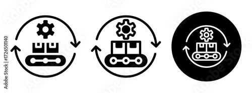 Production Management Icon Collection Glyph & Mixed Style