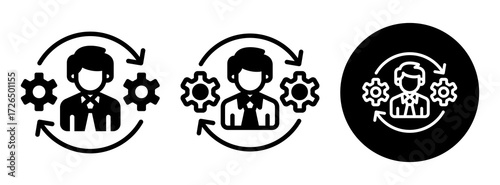 Process Management Icon Collection Glyph & Mixed Style