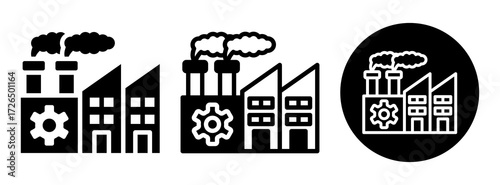 Industrial Management Icon Collection Glyph & Mixed Style
