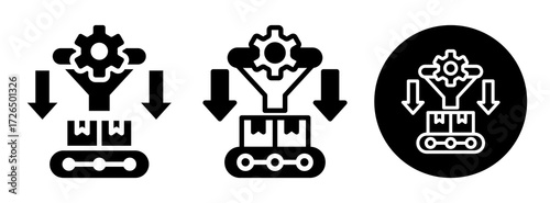 Production Bottleneck Icon Collection Glyph & Mixed Style