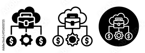 Cloud Business Icon Collection Glyph & Mixed Style