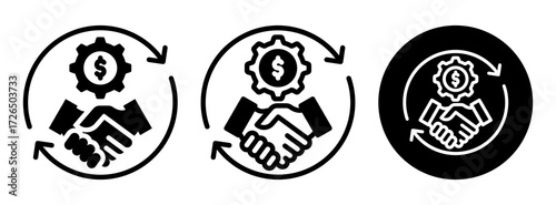 Business Operations Icon Collection Glyph & Mixed Style