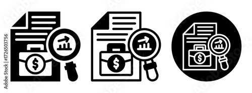 Business Analytics Icon Collection Glyph & Mixed Style