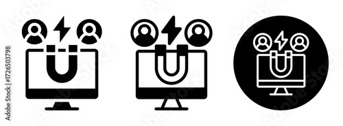 Online Lead Generation Icon Collection Glyph & Mixed Style