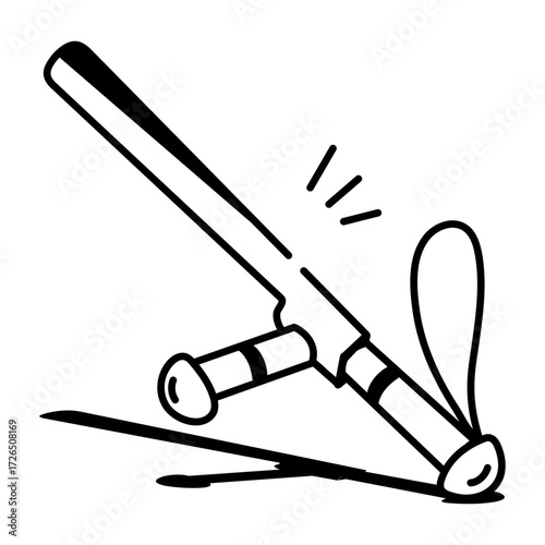 A drawing style icon showing baton
