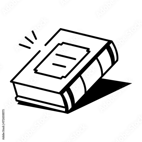 A doodle style icon showing law book
