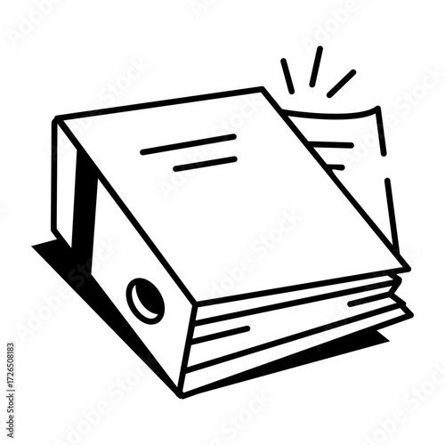 A drawing style icon showing binders