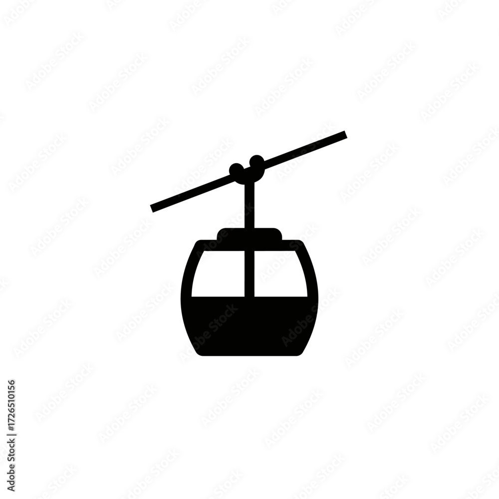 Fototapeta premium Iconic Cable Car Icon Modern Transportation Symbol Mountain Aerial Lift Scenic Tourist Ride Urban Aerial Transit Efficient Travel System.