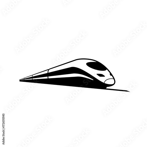 Highspeed train illustration modern transportation sleek design fast travel railway technology futuristic vehicle.
