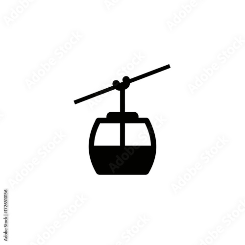 Iconic Cable Car Icon Modern Transportation Symbol Mountain Aerial Lift Scenic Tourist Ride Urban Aerial Transit Efficient Travel System.