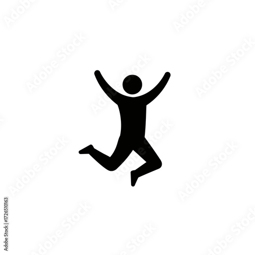 Joyful Person Jumping with Excitement.