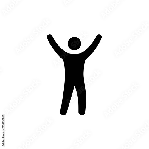 Silhouette of a Person with Uplifted Arms.
