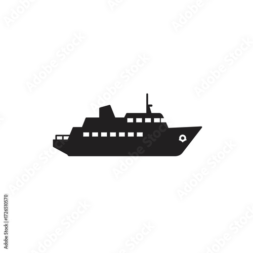 Silhouette of a Large Passenger Ship.