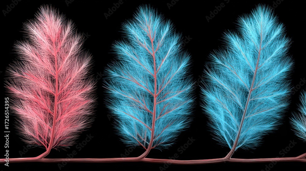 Obraz premium Abstract colorful branch structures