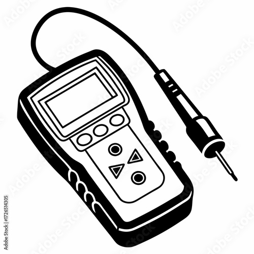 Circuit tester device with display and probe for electrical testing  
