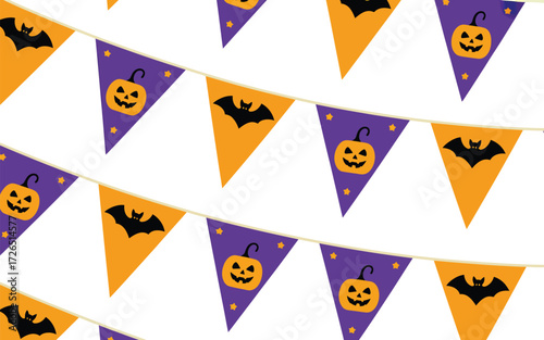Halloween bunting garland with pumpkins and bats