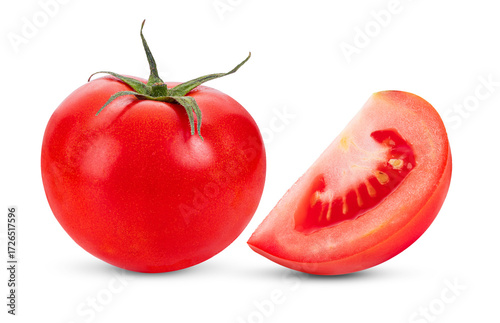 Fresh tomato isolated on transparent png (image from camera )