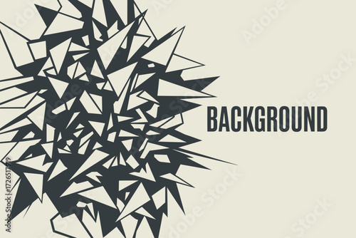 Abstract geometric explosion of sharp triangles on a light background