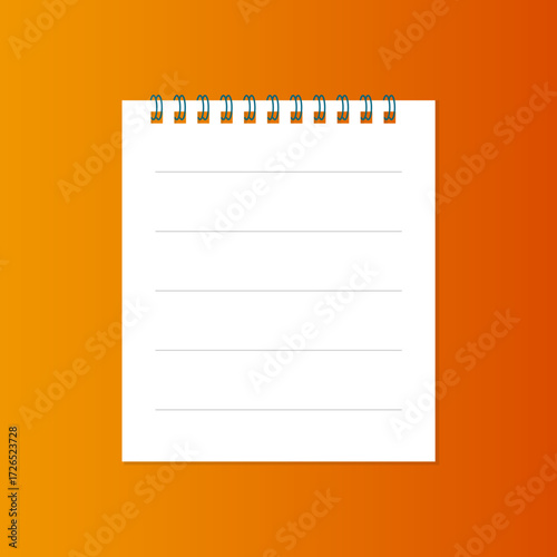 spiral empty notepad paper template for office and schoolwork