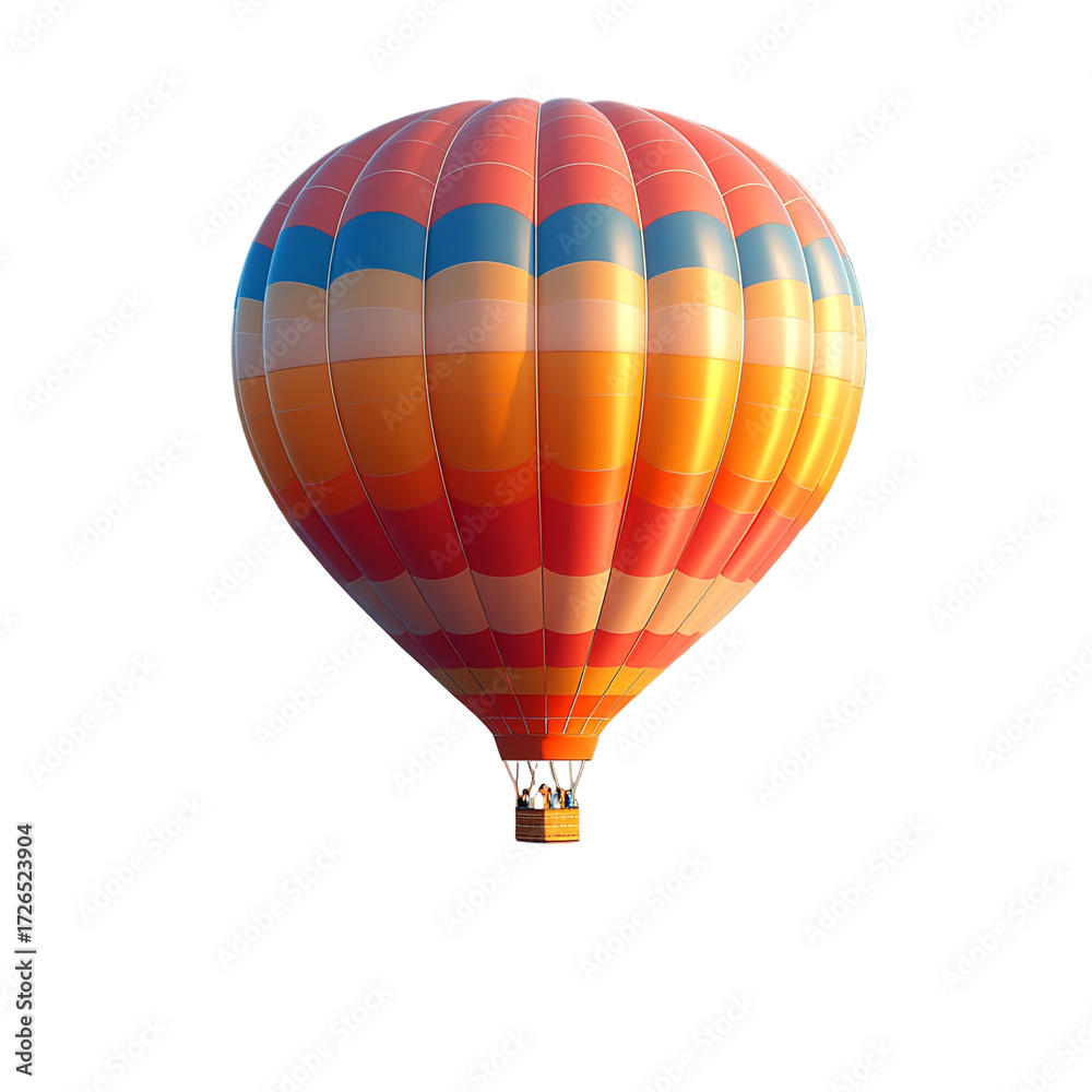 Fototapeta premium Colorful hot air balloon with transparent background