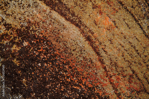 Autumn trend Burnt Wood. Burnt Wood color. Autumn style. Rock texture. Geodesy and geology. Burnt Wood tinted minerals.