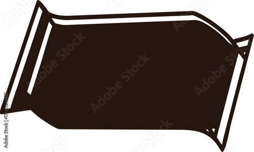 Brown chocolate bar icon for sweet snack or dessert treat