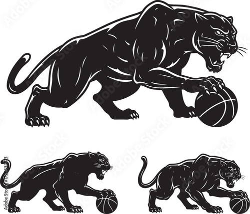  panther basketball mascot vector illustration.eps