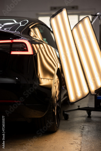 Car Panel Dent Removal with Professional Technician