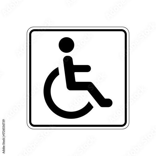 Wheelchair Symbol sign isolated on white background