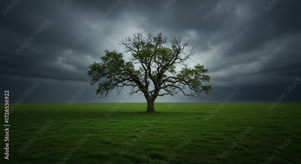 Fototapeta premium Lonely Tree in Open Field