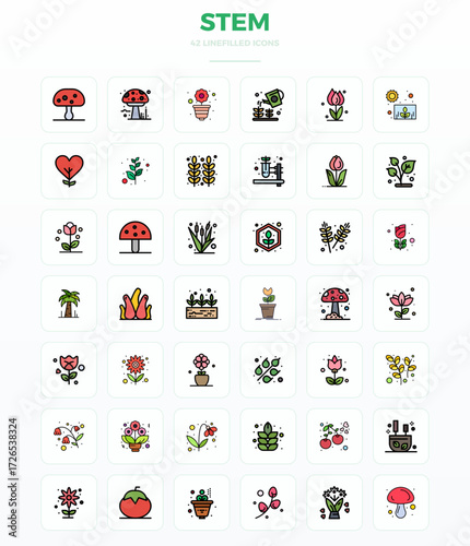 Unlock 42 LineFill PIXEL perfect vector icons inspired by Stem, optimized in 128x128 format for flawless display across all devices.