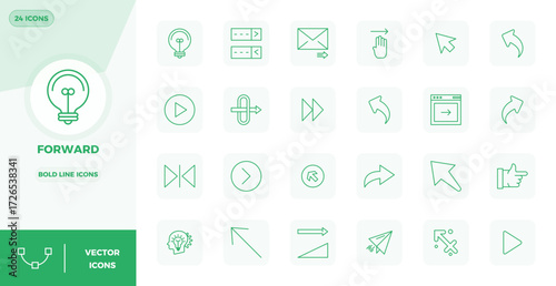 Perfectly balanced 24 Bold Line PIXEL perfect vector icons for Forward, sized at 128x128 for harmonious integration in digital design projects.
