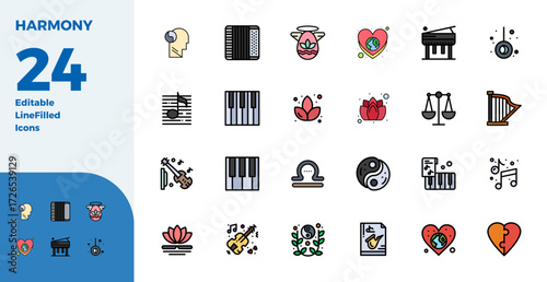 Intelligently designed 24 PIXEL perfect vector icons inspired by Harmony, created in Duotone format at 128x128 for smart and efficient design workflows.