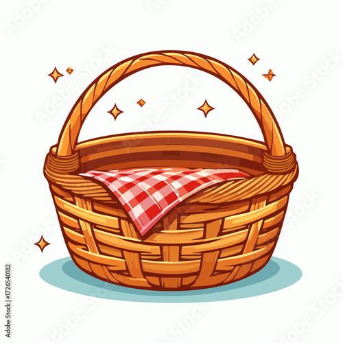 wicker basket on white background