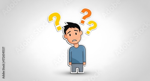 Confused Cartoon Character.