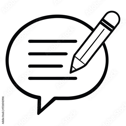 Comment and Feedback Writing Vector Icon