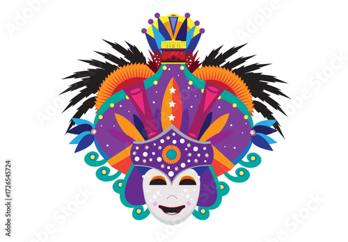 Bacolod Masskara Festival mask headdress. Editable Clip Art.