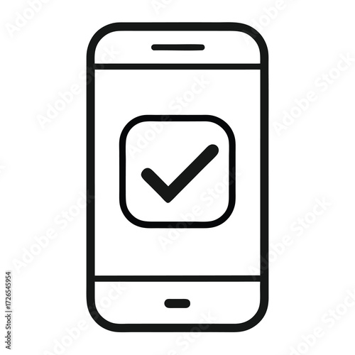 Mobile Verification Icon – Smartphone Check Mark Vector
