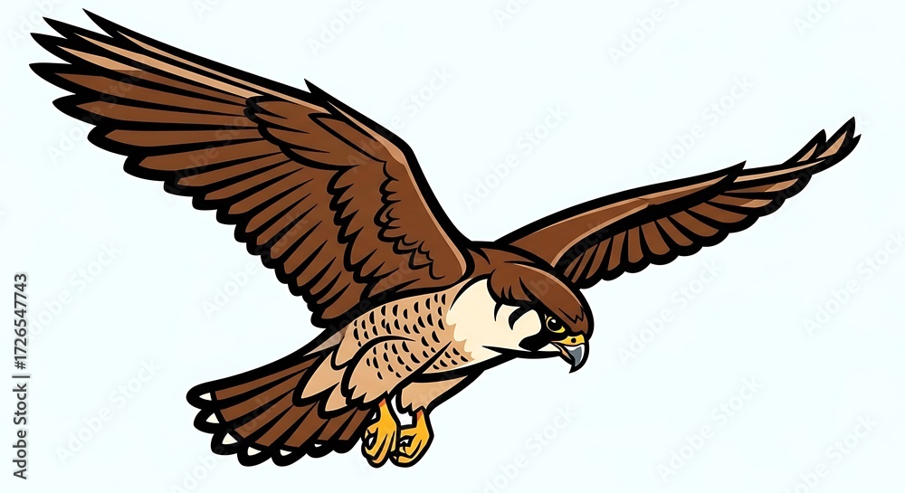 Fototapeta premium Flying Brown Hawk.