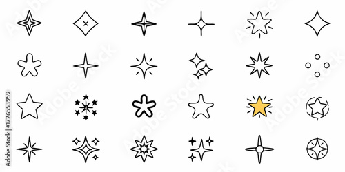 Sparkle and shine with a collection of dazzling starburst and star icons, perfect for adding a touch of magic to your designs.