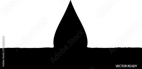 Принти на полотні Bold abstract black drop silhouette on white, representing purity, essence, or i
