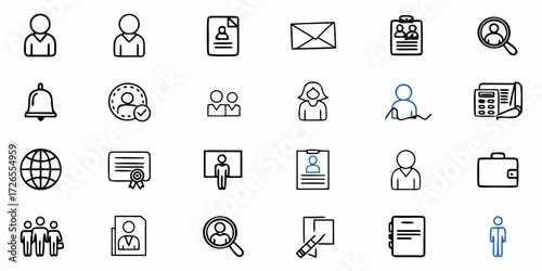 Diverse business icons capture human resources recruitment and professional identity for modern companies seeking talent