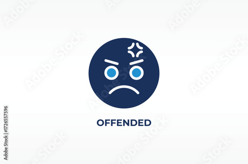 OFFENDED vector, icon or logo sign isolated symbol illustration