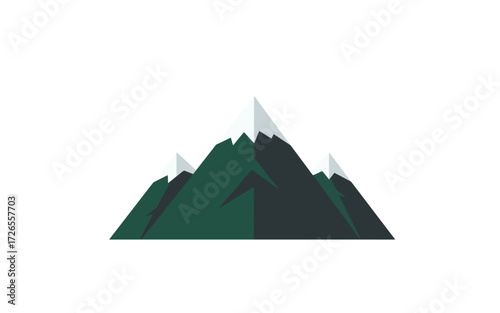 Stylized illustration of a mountain peak with snow.