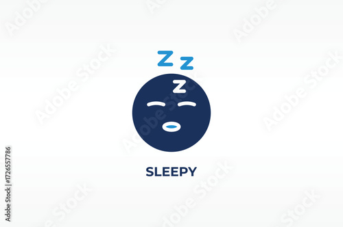 SLEEPY vector, icon or logo sign isolated symbol illustration