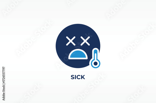 SICK vector, icon or logo sign isolated symbol illustration