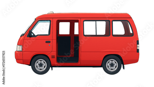 red van isolated on white