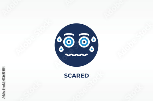 SCARED vector, icon or logo sign isolated symbol illustration